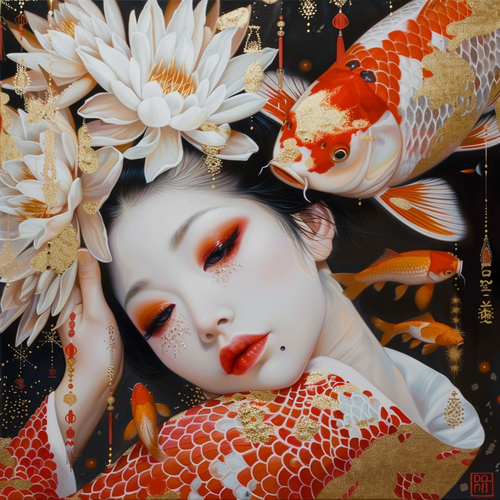 Gemälde Kunstdruck Leinwand, Geisha Maiko Schülerin Japan